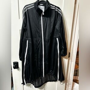 Søsken Studios Black & White Long windbreaker zipper side jacket elastic ties